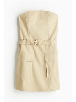 H&M - Women Beige Bandeau Utility Dress