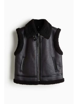 H&M - Women Black Double-Faced Gilet