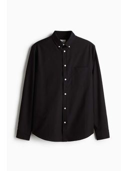 H&M - Men Black Regular Fit Oxford Shirt