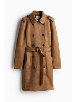 H&M - Women Beige Napped Trench Coat