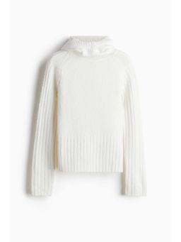 H&M - Women White Knitted Balaclava Jumper