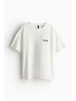 H&M - Women White Boxy-Style Printed T-Shirt