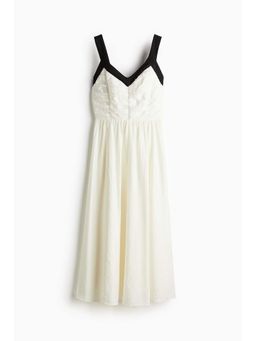 H&M - Women White Pleated Midi Dress