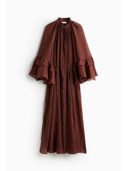 H&M - Women Brown Flounced Maxi Dress