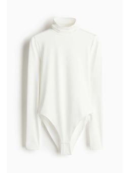 H&M - Women White Polo-Neck Bodysuit