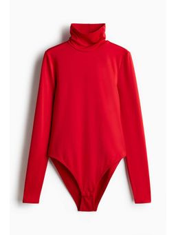 H&M - Women Red Polo-Neck Bodysuit