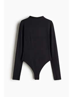 H&M - Women Black Highneck Thong Bodysuit