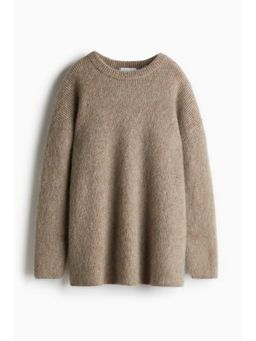 H&M - Women Beige Oversized Mohair-Blend Jumper