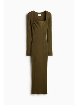 H&M - Women Green Mixed-Knit Dress