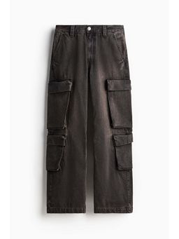 H&M - Men Grey Bootcut Loose Cargo Jeans