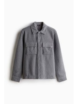H&M - Men Grey Regular Fit Teddy Overshirt