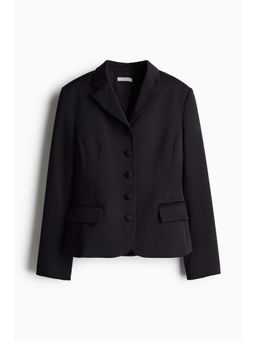 H&M - Women Black Fitted Satin Blazer