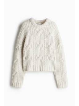 H&M - Women White Cable-Knit Jumper