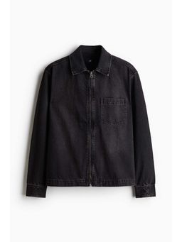 H&M - Men Black Regular Fit Denim Overshirt
