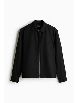 H&M - Men Black Regular Fit Twill Overshirt