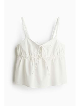 H&M - Women White Tie-Detail Strappy Top