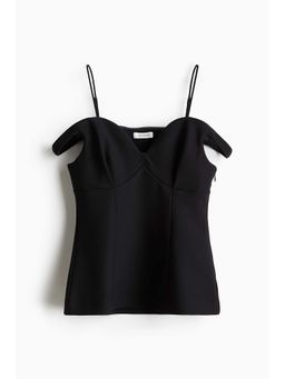H&M - Women Black Cold Shoulder Top