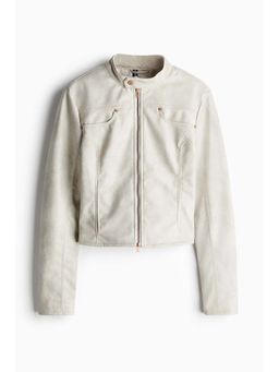 H&M - Women Beige Fitted Racer Jacket