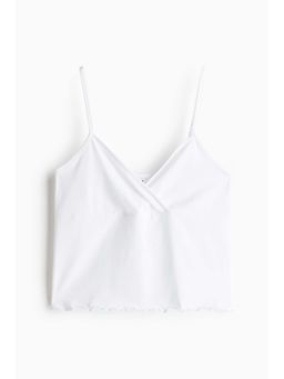 H&M - Women White Overlock-Detail Strappy Top