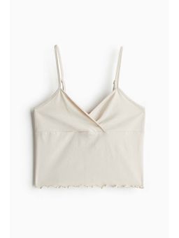 H&M - Women Beige Overlock-Detail Strappy Top