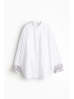 H&M - Women White Rhinestone-Detail Tuxedo Shirt