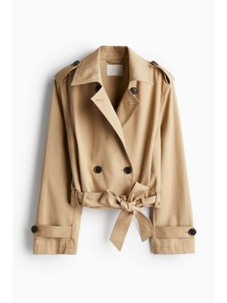 H&M - Women Beige Short Trench Coat