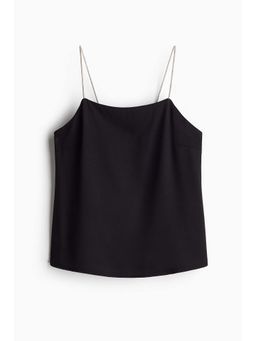 H&M - Women Black Rhinestone-Strap Top