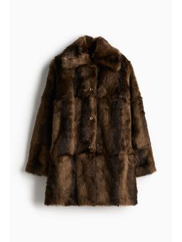 H&M - Women Brown Fluffy Coat