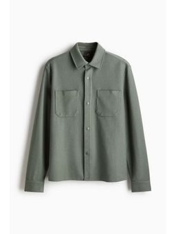 H&M - Men Green Regular Fit Cotton Overshirt