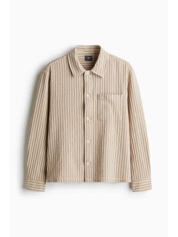 H&M - Men Beige Regular Fit Textured Overshirt