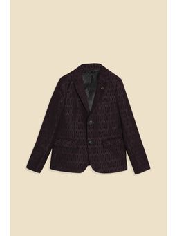 Allen Solly - Boys Purple Printed Regular Fit Blazer