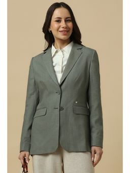 Allen Solly - Women's Olive Regular Fit Blazer