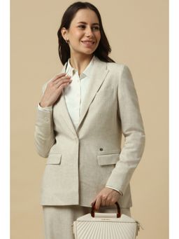 Allen Solly - Women's Beige Regular Fit Blazer