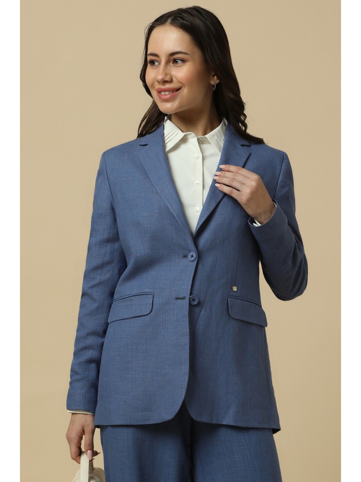 allen solly Women's Blue Regular Fit Blazer-picture-26