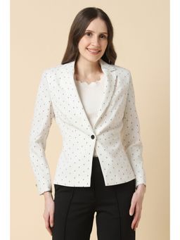 Allen Solly - Women's White Printed Casual Blazer