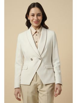 Allen Solly - Women's Off White Regular Fit Blazer