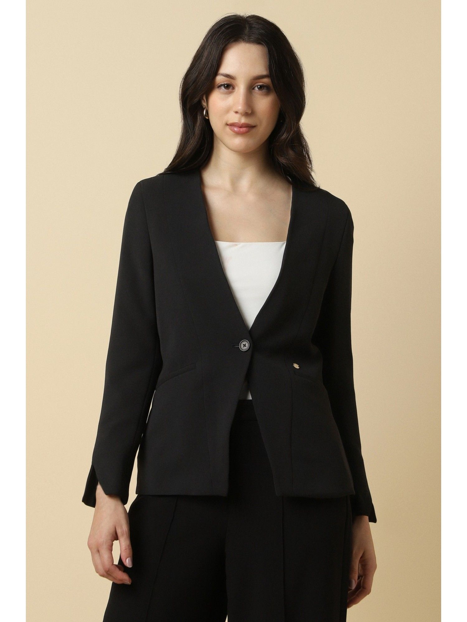 allen solly Women's Black Blazer-picture-23