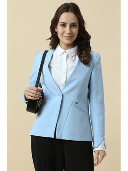 Allen Solly - Women's Light Blue Regular Fit Blazer