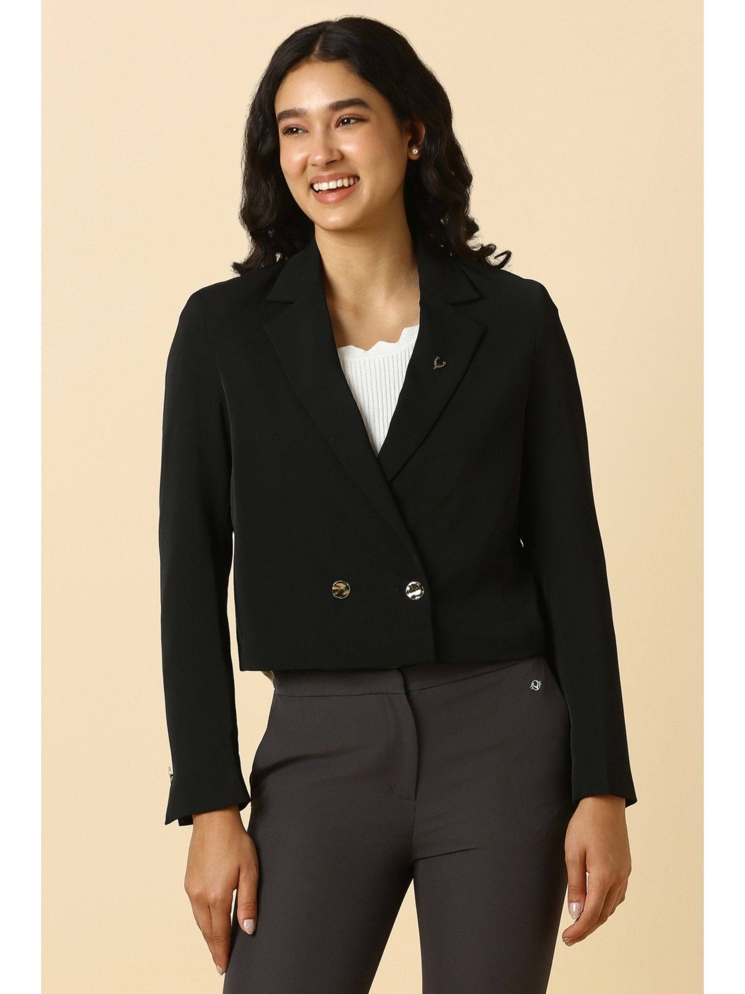 allen solly Women's Black Blazer-picture-13