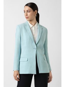 Van Heusen - Women's Light Blue Checks Blazer