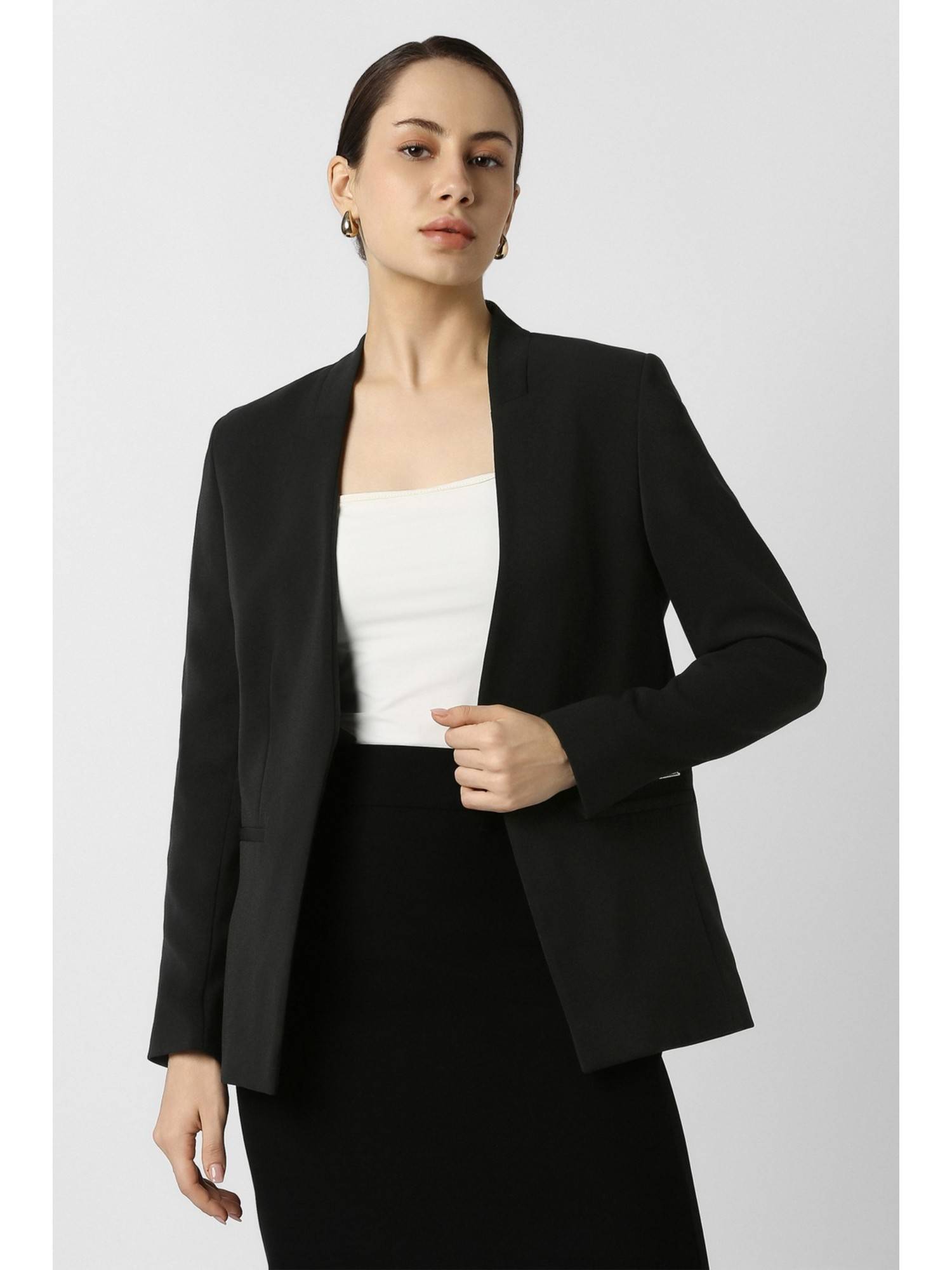 van heusen Women's Black Solid Blazer-picture-16