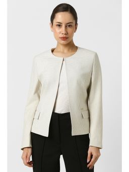 Van Heusen - Women's White Printed Blazer