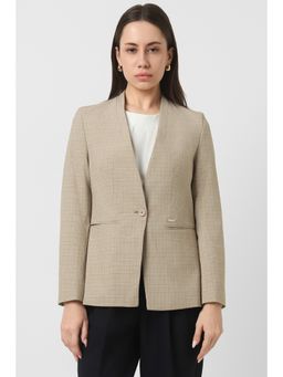 Van Heusen - Women's Beige Checks Blazer