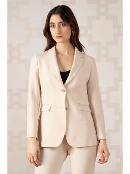 Van Heusen - Women's Beige Solid Blazer