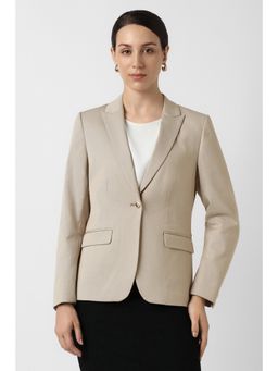 Van Heusen - Women's Beige Textured Blazer
