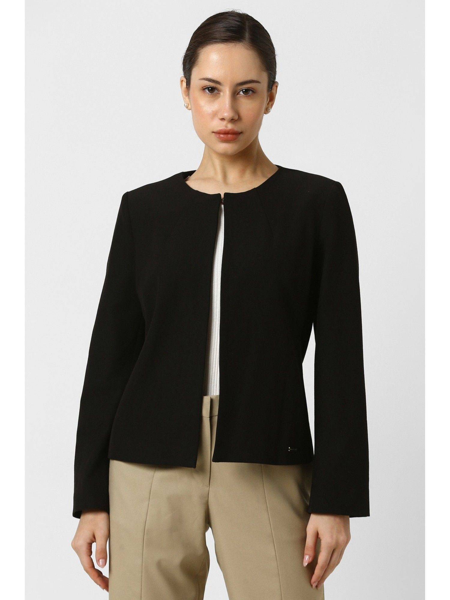 van heusen Women's Black Solid Blazer-picture-23