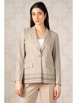 Van Heusen - Women's Beige Printed Blazer