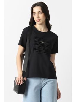 Van Heusen - Women's Black Casual T-Shirt