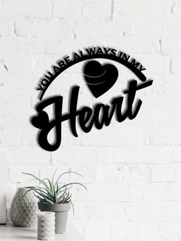 eCraftIndia - "You Are Always In My Heart" Love Theme Black Wood Wall Art Cut out