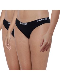 BASIICS by La Intimo - Womens Black Dulce Candy Briefs (Pack Of 2)